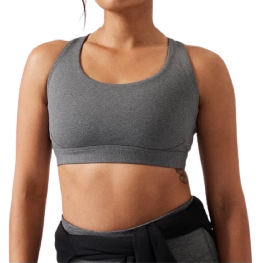 Athleta Sports Bra "Ultimate Bra" A-C Cups Racerback Supersonic Grey…